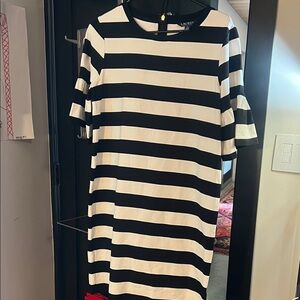 Ralph Laure Black and White Striped Dress